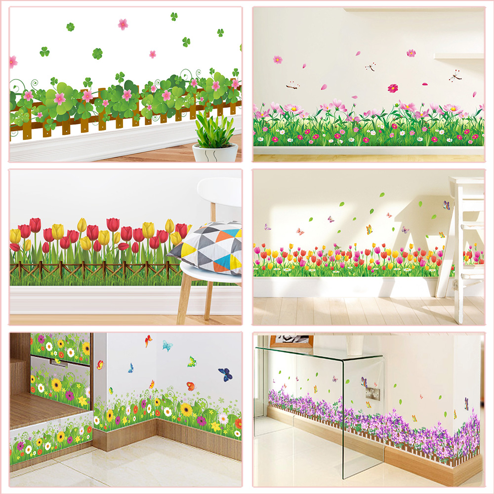 Office Furniture At Home - Pastoral Flowers Grass Fence With Butterfly