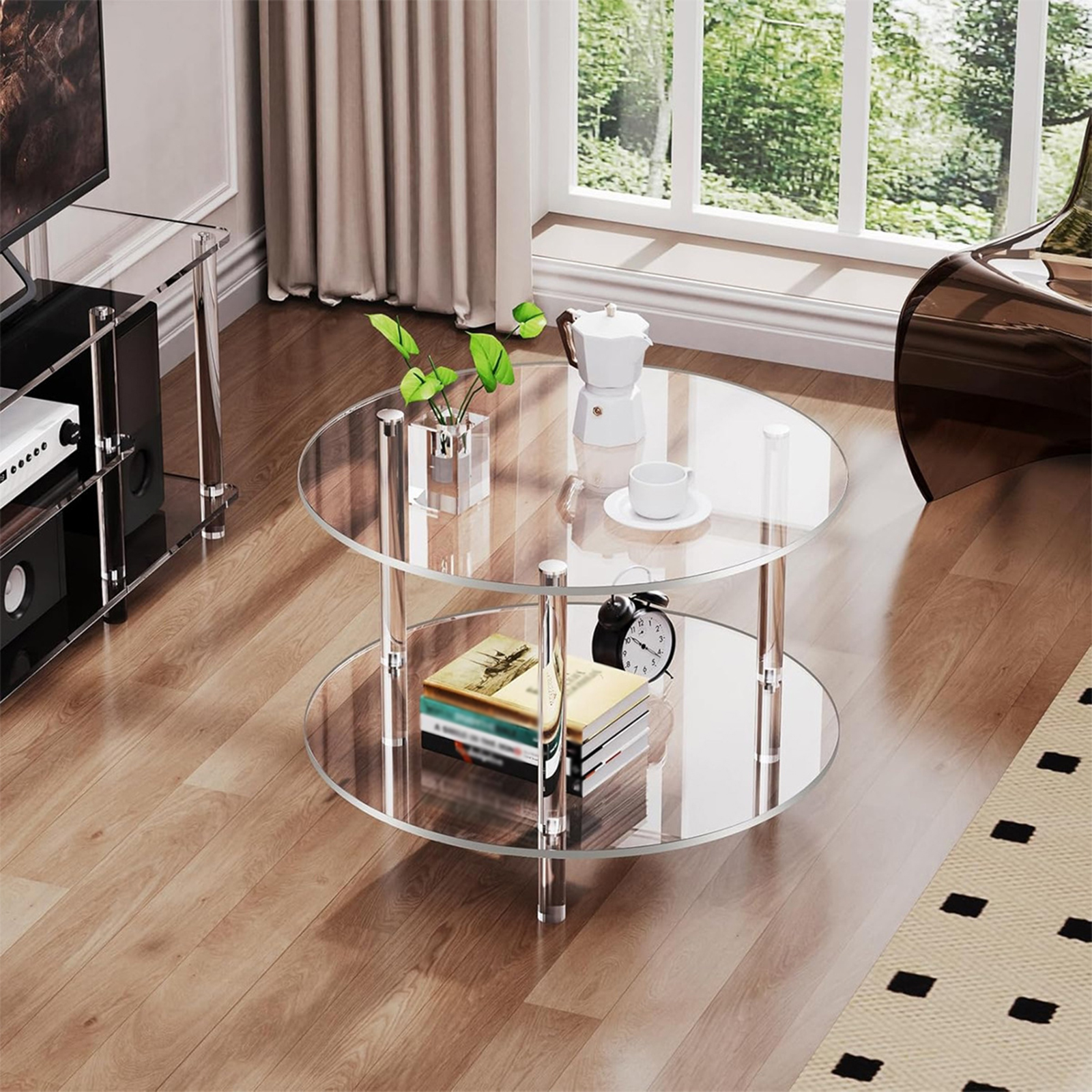 Office Furniture China - Acrylic Round Side Table, Easy Assembly