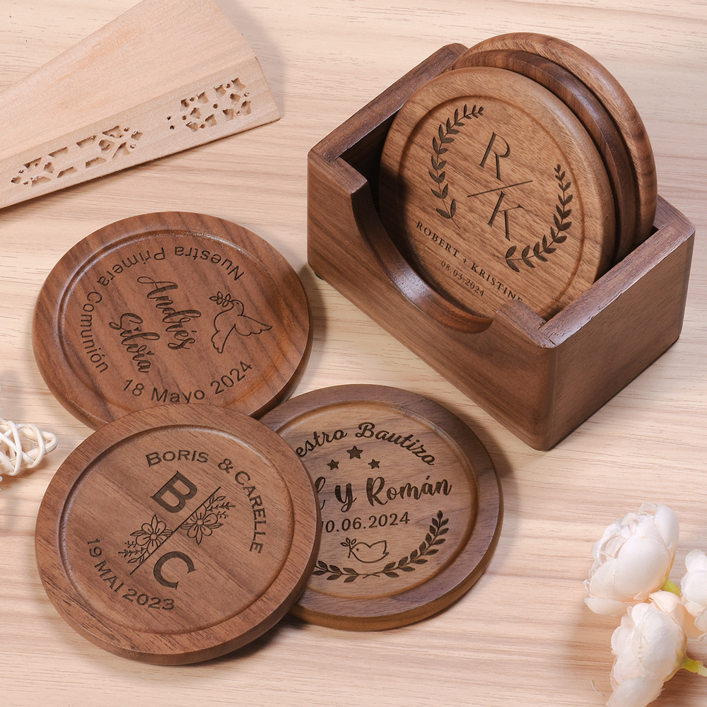Walnut Dark Coaster Set of 6 P – Office Furniture Installation recenzja i cena