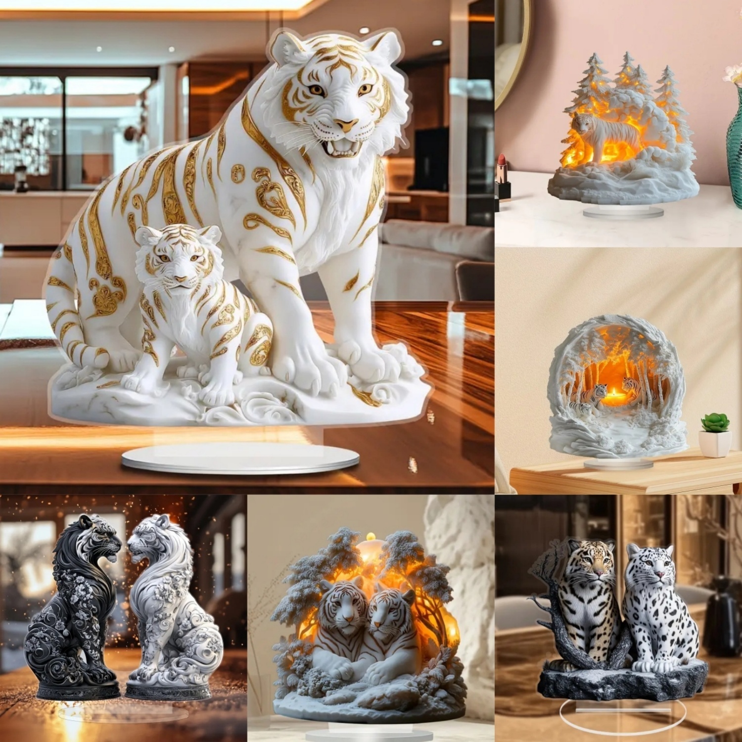 Two Tigers Statue,2D Flat Anim – Office Furniture Installation recenzja i cena